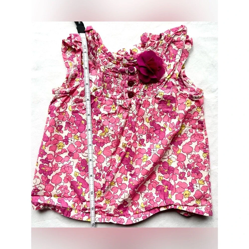 OshKosh Baby Girl Floral Top & Long Sleeve Bodysuit Lot – Size 12M